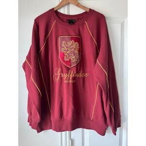 Harry Potter 2XL Gryffindor Embroidered Crest Maroon Crewneck Pullover Unisex